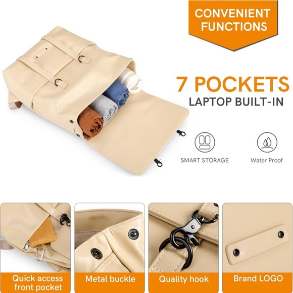 Laptop Backpack for Women - Water-Resistant Daypack with Multiple Compartments - Picture 7 of 7